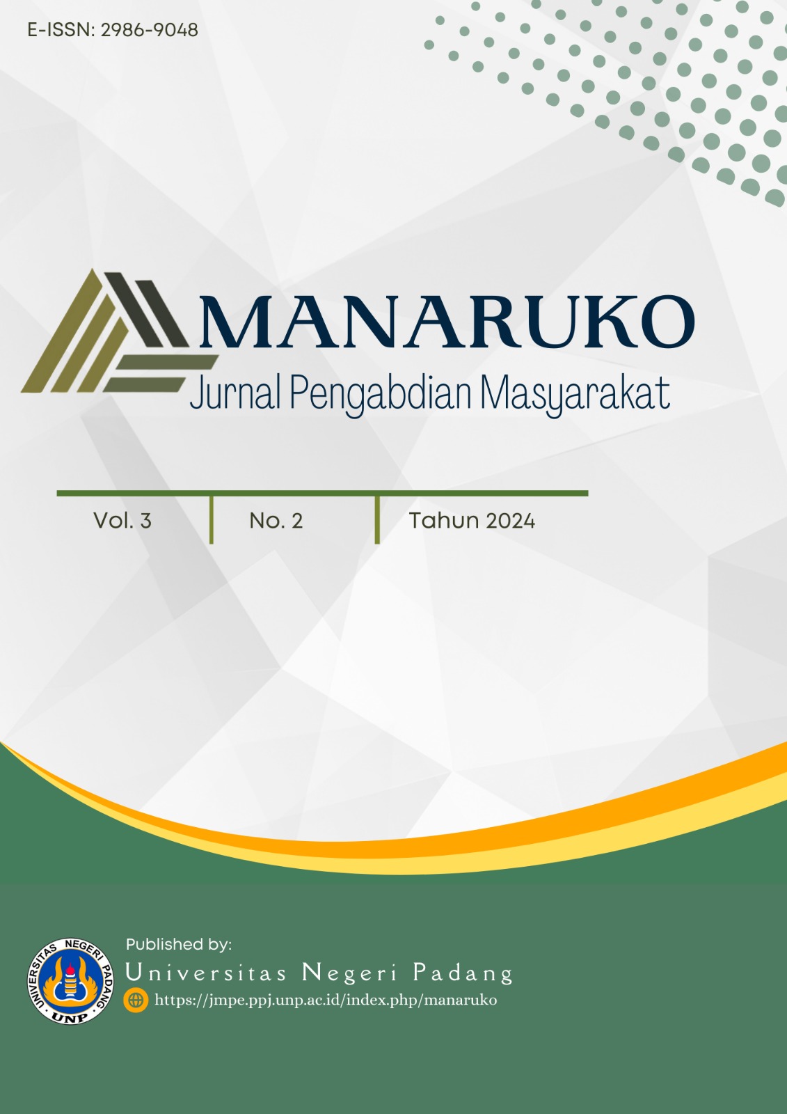 					View Vol. 3 No. 2 (2024): Manaruko: Jurnal Pengabdian Masyarakat
				